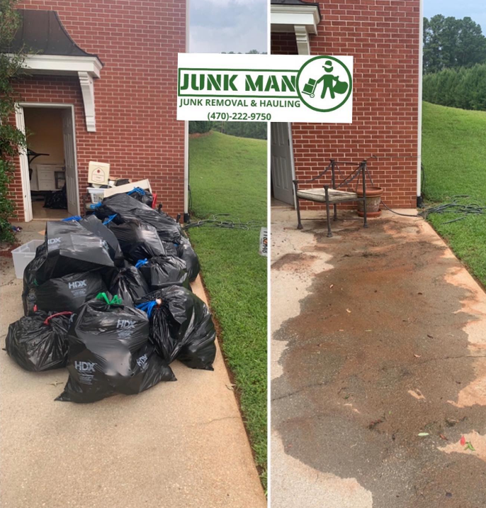 Junk Man Junk Removal and Hauling servicing a client's bulk trash pick up. The best junk removal services in the Metro Atlanta area